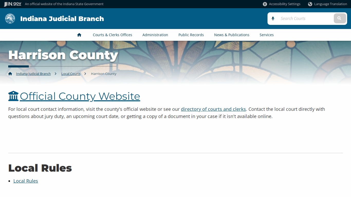 Indiana Judicial Branch: Harrison County