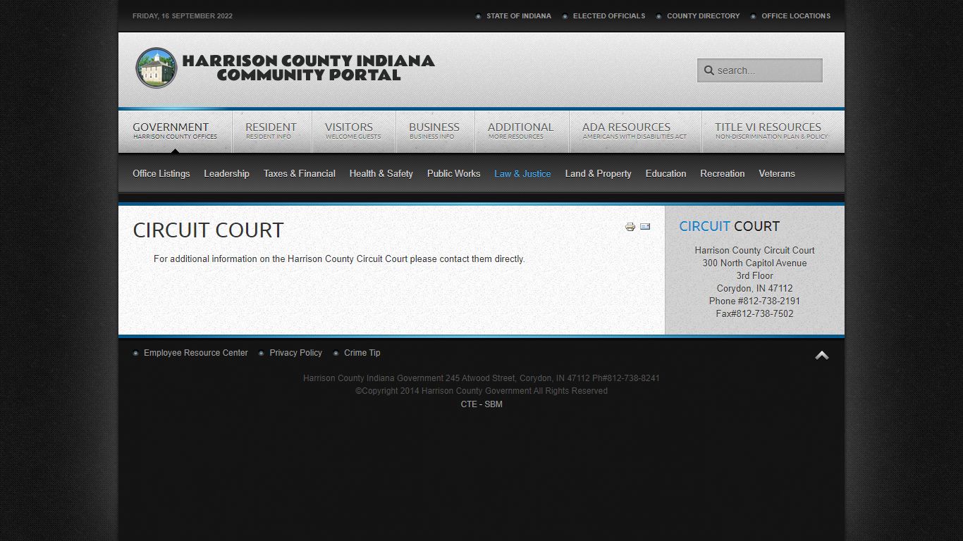 Circuit Court - Harrison County Indiana Community Portal